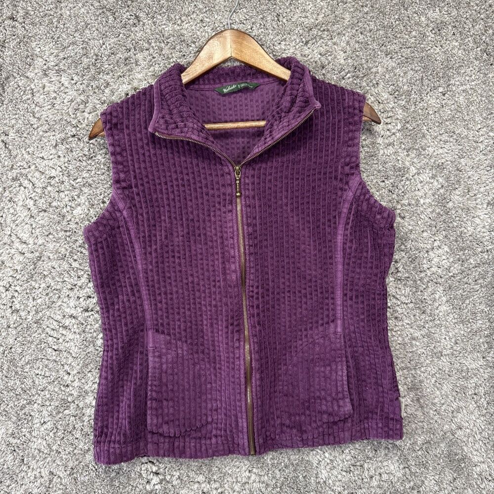 Woolrich Women’s Corduroy Vest Size Medium Purple Zip Up Sleeveless